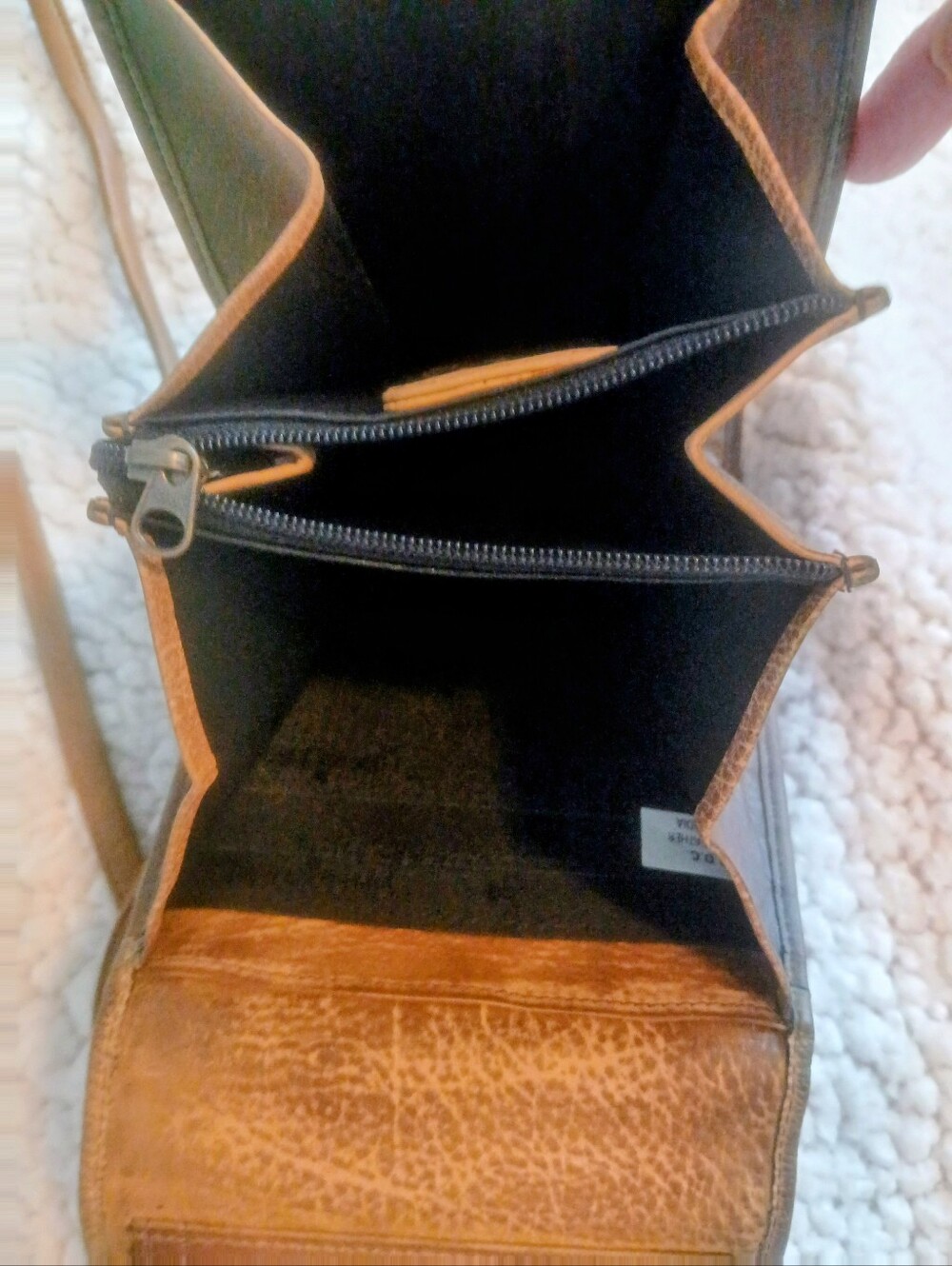 Anuschka Multicolor Peacock Feather & Floral Leather Crossbody Purse Very Good - Picture 6 of 15